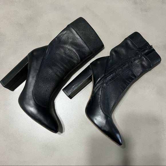 ZARA Leather Heeled Boot - Picture 3 of 8